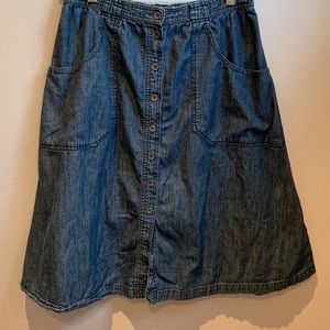 Knee-Length Denim Skirt